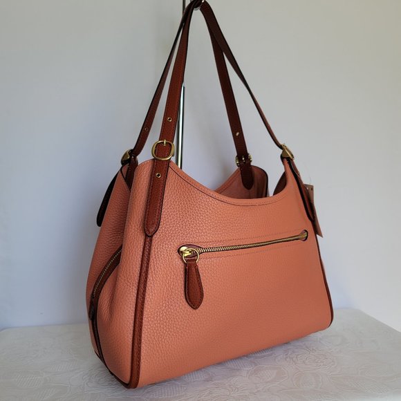 COACH Lori Soft Pebble Leather Colorblock Shoulder Bag- Light Coral Multi🎈⭐ - Picture 6 of 16